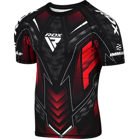 RDX Sports IMMAF Half Sleeve Compression Shirt Red