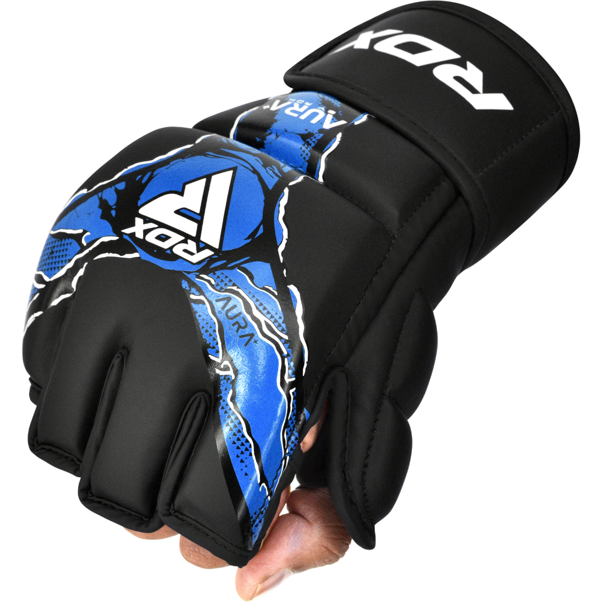 RDX Sports Grappling Gloves Aura F17 Black Blue