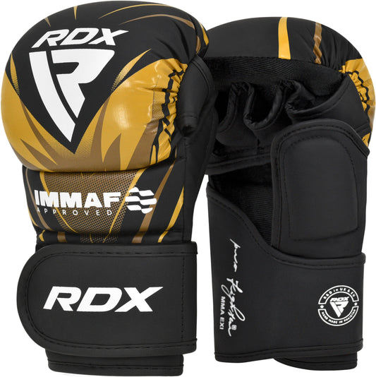 RDX IMMAF goedgekeurde Shooter Grappling Gloves GOLDEN