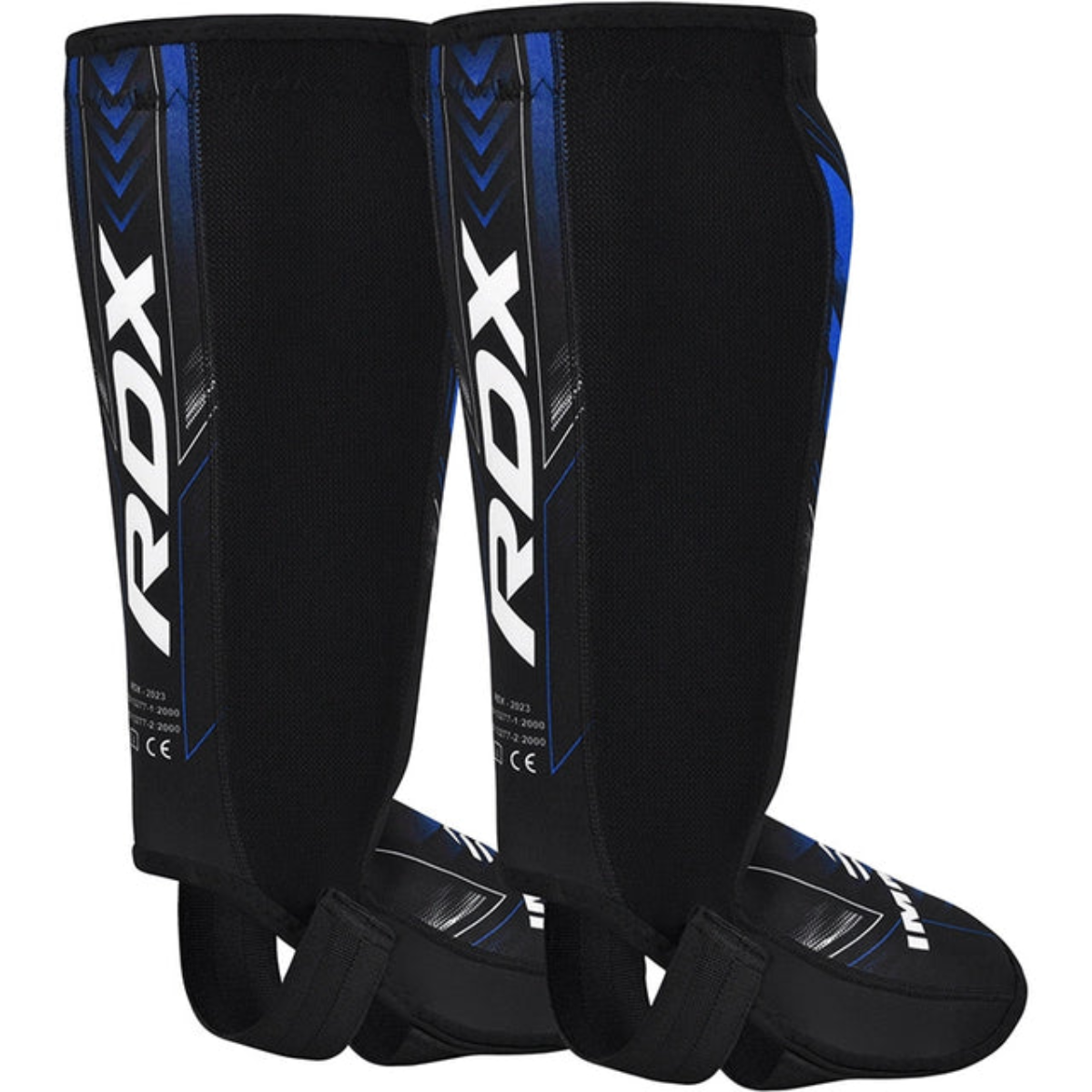 RDX Sports IMMAF Neoprene Shin Instep Guards Blue