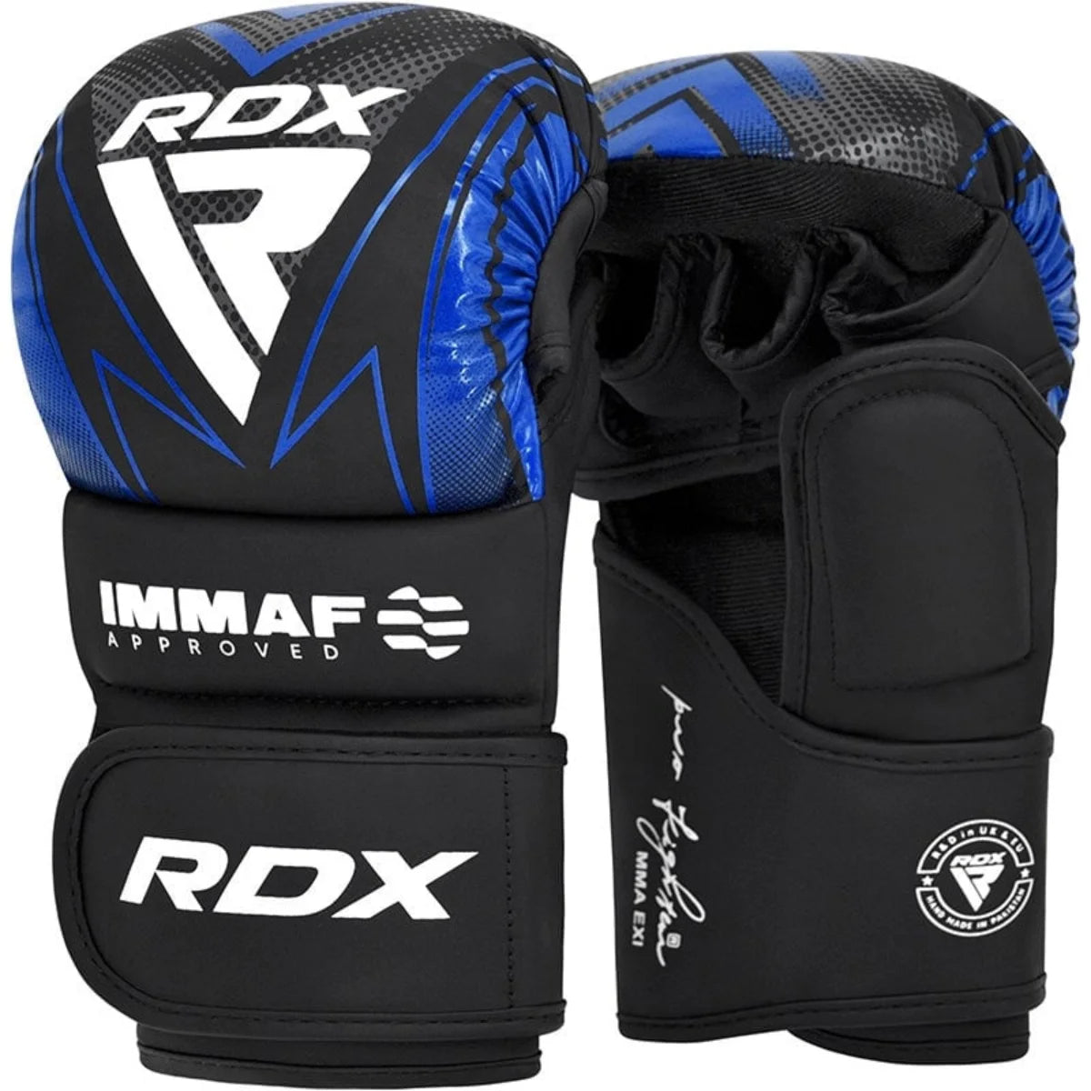 RDX IMMAF goedgekeurde Shooter Grappling Handschoenen Blauw