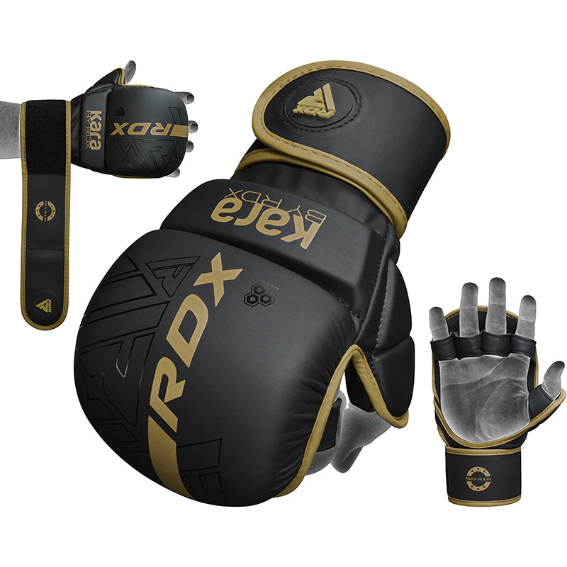 RDX F6 KARA MMA Sparring Gloves 7oz#color_golden