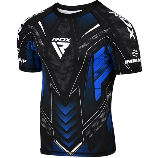 RDX Sports IMMAF Half Sleeve Compression Shirt Blue