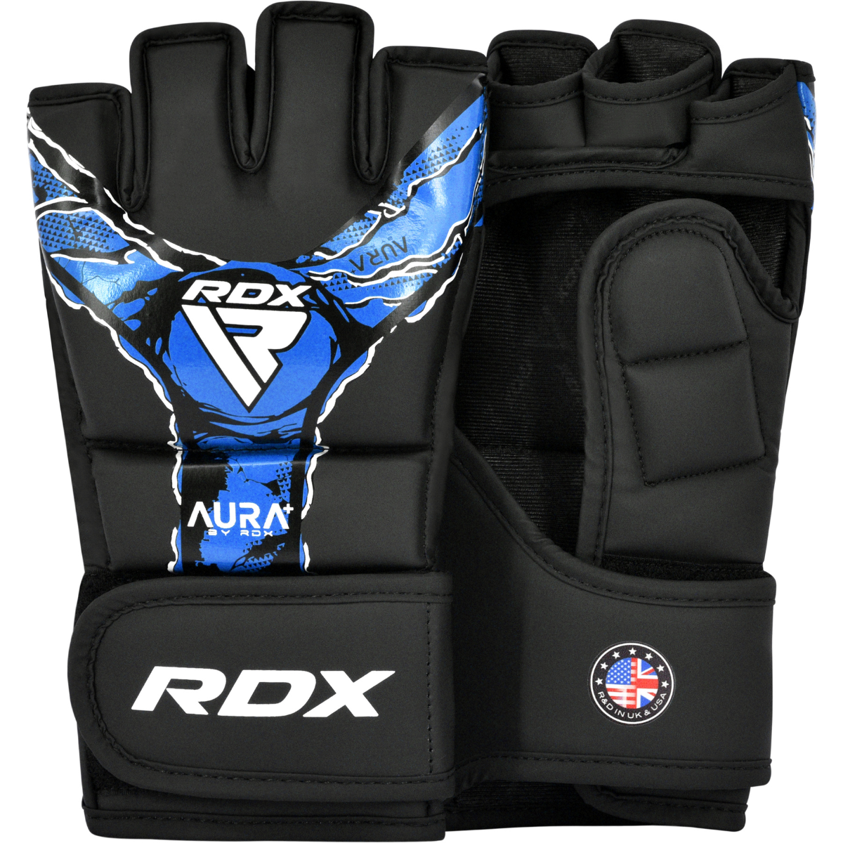 RDX Sports Grappling Gloves Aura F17 Black Blue