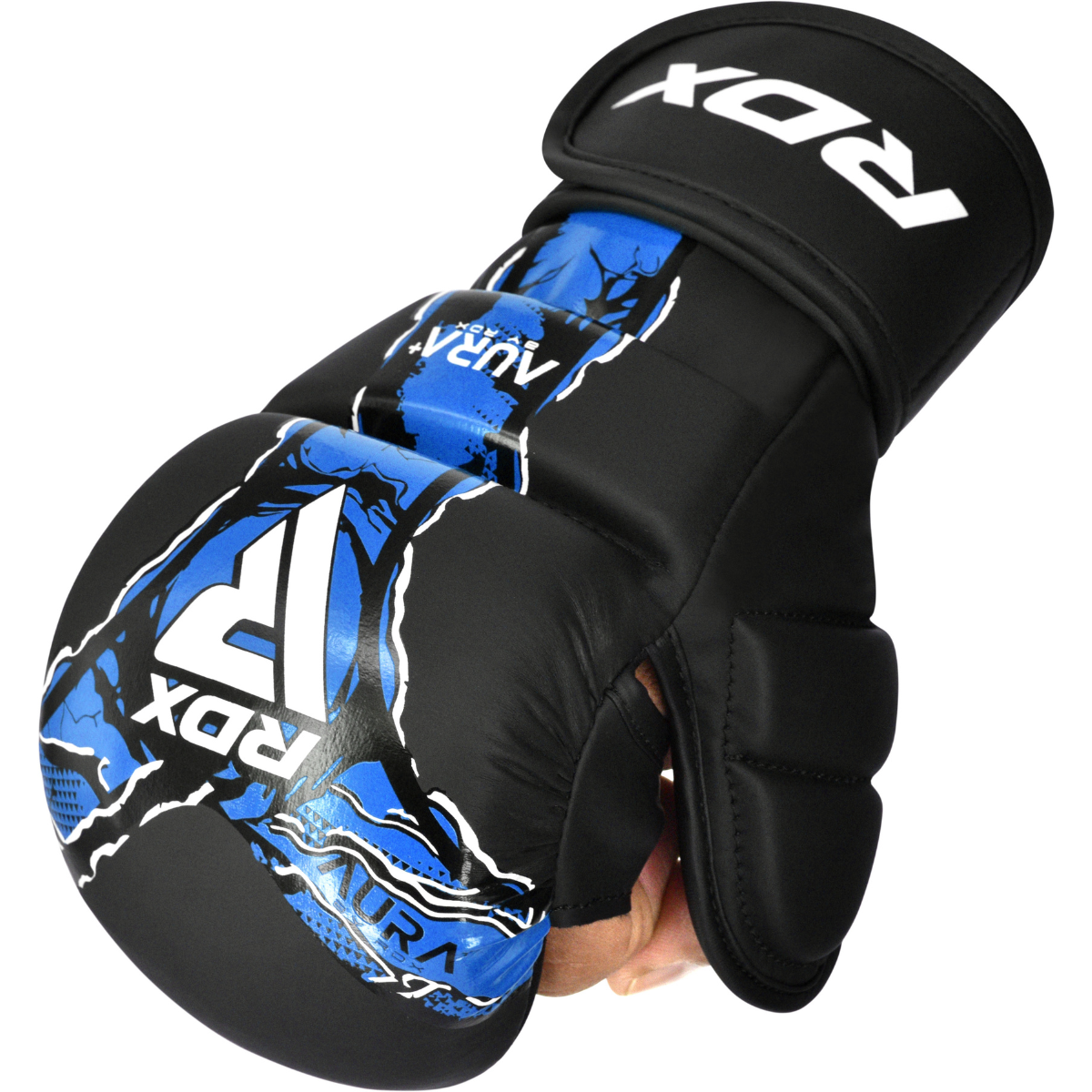 RDX Sports Grappling Gloves Shooter Aura F17 Black and Blue