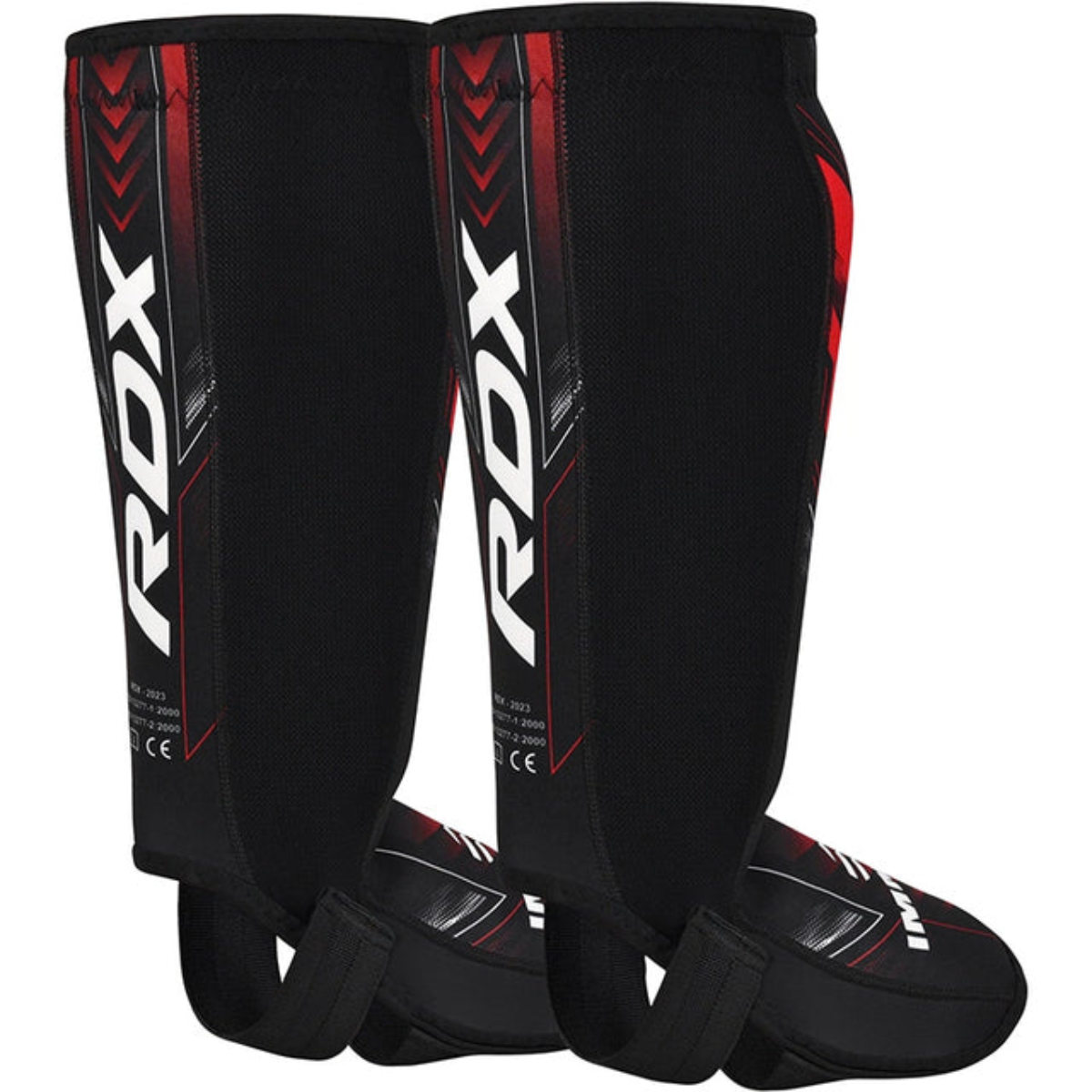 RDX Sports IMMAF Neoprene Shin Instep Guards Red