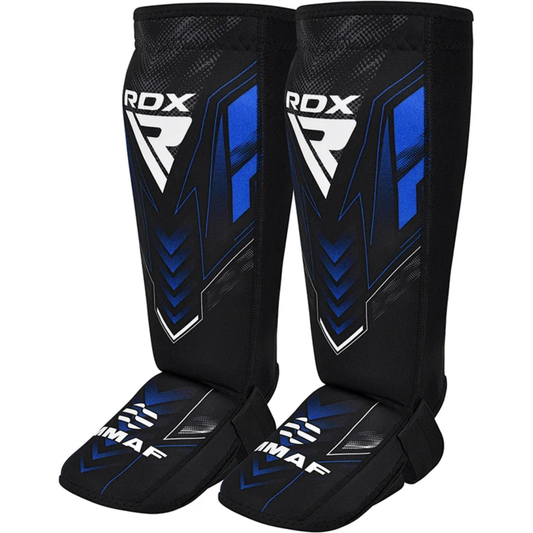 RDX Sports IMMAF Neoprene Shin Instep Guards Blue