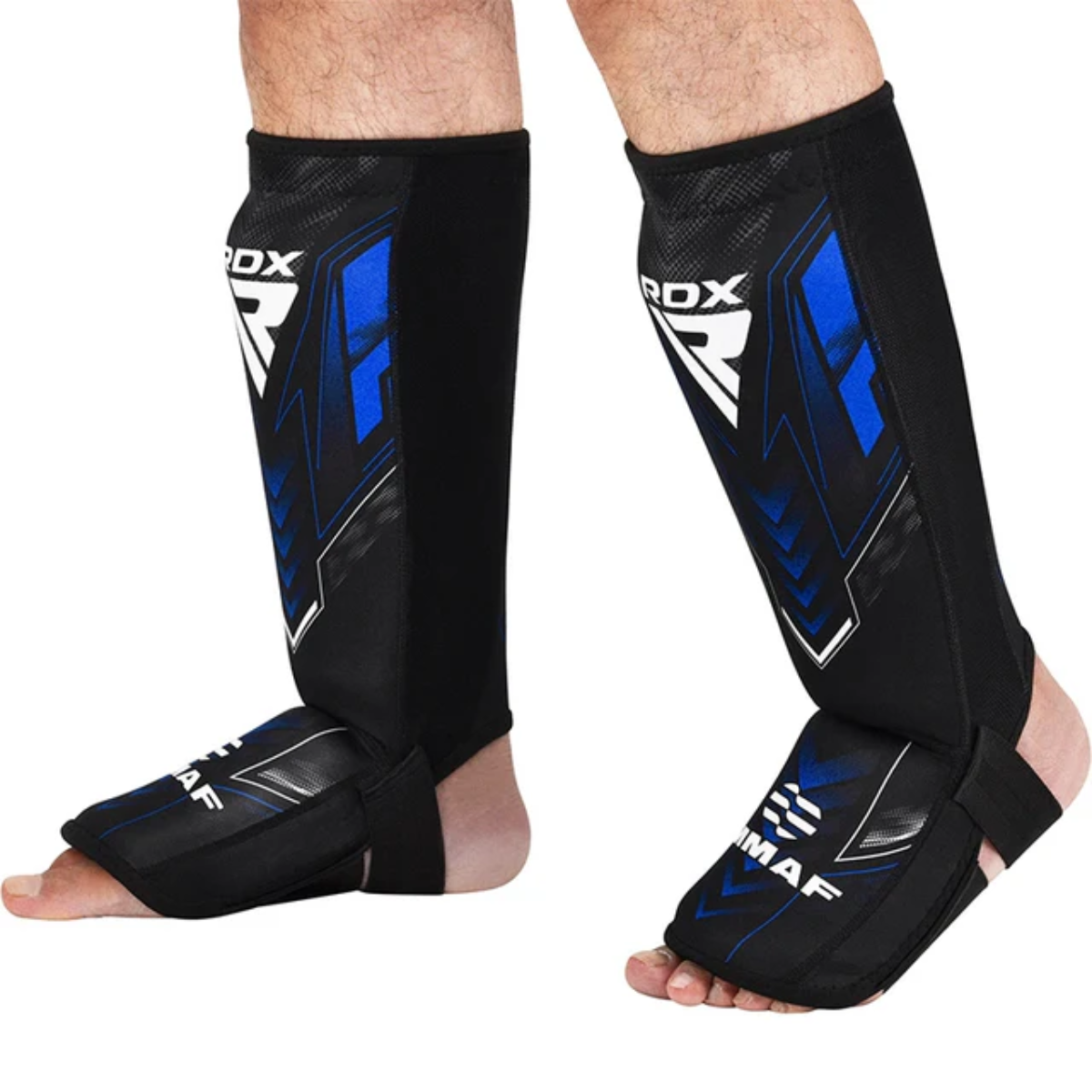 RDX Sports IMMAF Neoprene Shin Instep Guards Blue