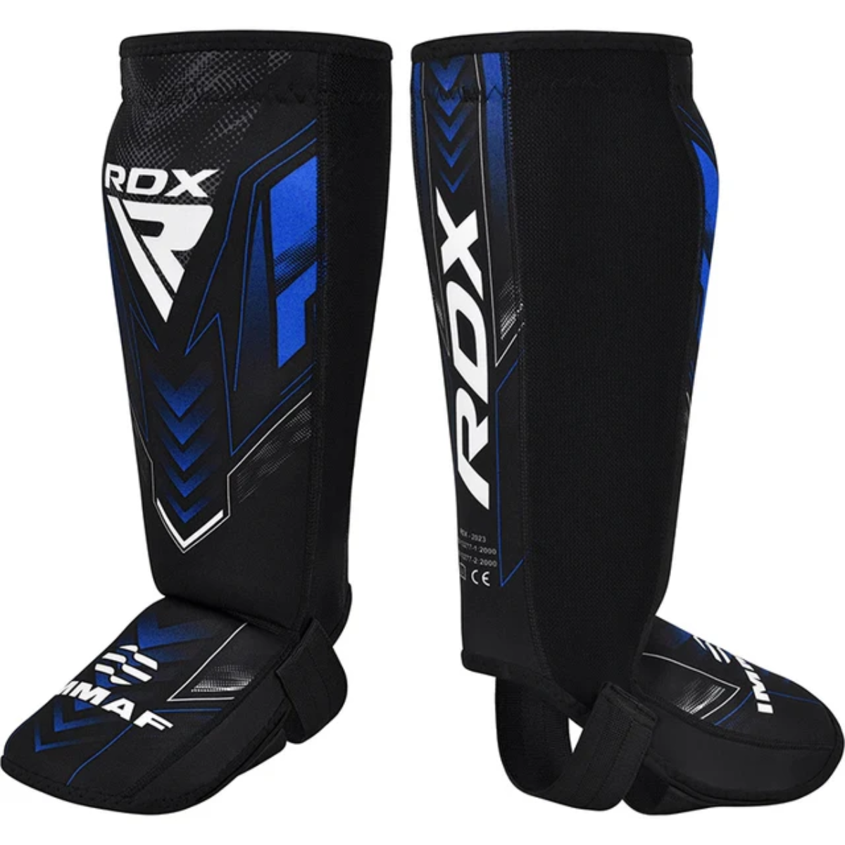 RDX Sports IMMAF Neoprene Shin Instep Guards Blue