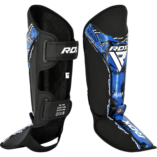 RDX Sports Shin Instep Guard Aura F17 Black and Blue