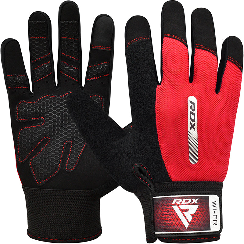 RDX W1 Full Finger Gym Gloves#color_red